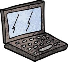 grunge strutturato illustrazione cartone animato il computer portatile computer vettore