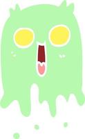 piatto colore illustrazione cartone animato spaventoso fantasma vettore