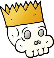 vettore pendenza illustrazione cartone animato cranio indossare corona