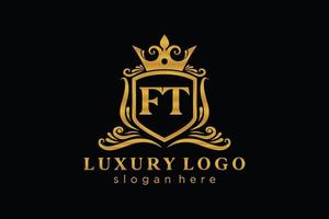 iniziale ft lettera reale lusso logo modello nel vettore arte per ristorante, regalità, boutique, bar, Hotel, araldico, gioielleria, moda e altro vettore illustrazione.