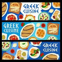 greco cucina ristorante pasti vettore banner
