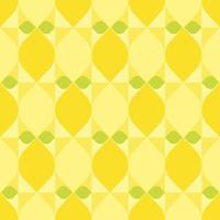 rettangolare giallo Limone a tema sfondo. geometrico senza soluzione di continuità frutta modello motivo. semplice piatto vettore illustrazione, agrume e le foglie. per fondali, copertine, stampe, tessuti, e sfondi.