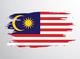 Malaysia bandiera dipinto di spazzola. vettore