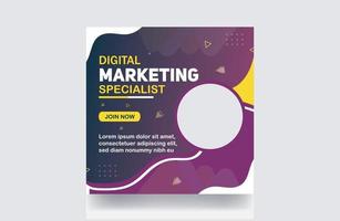 digitale marketing attività commerciale seminario web bandiera sociale media inviare copertina design attività commerciale sociale inviare modello vettore