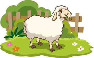 carino cartone animato pecora azienda agricola animali vettore illustrazione