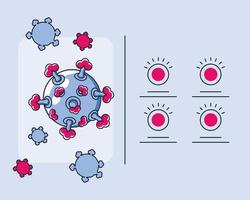 infografica con virione delle icone del coronavirus vettore