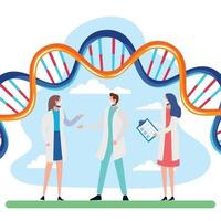 medici e molecola di DNA vettore