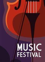 poster del festival musicale con violino vettore