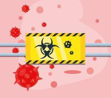 segno di rischio biologico di infezione da coronavirus vettore