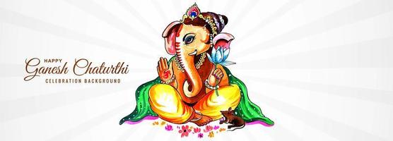 lord ganpati banner per ganesh chaturthi vettore