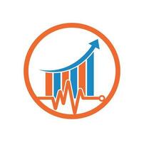 finanza pulse logo. cuore battere finanza logo design icona. statistiche pulse logo design modello. vettore