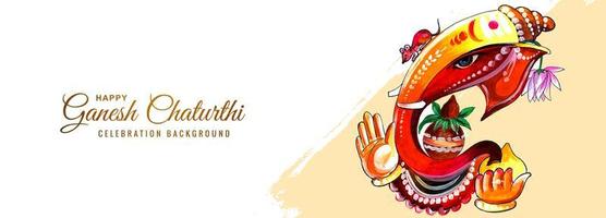 colorato lord ganesha per ganesh chaturthi festival banner vettore