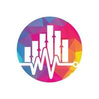 finanza pulse logo. cuore battere finanza logo design icona. statistiche pulse logo design modello. vettore