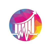 finanza pulse logo. cuore battere finanza logo design icona. statistiche pulse logo design modello. vettore