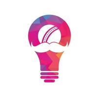 baffi cricket lampadina forma concetto vettore icona design. forte cricket vettore logo design.