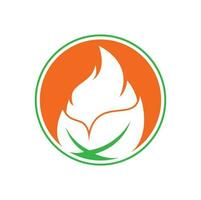 foglia fuoco vettore logo design modello. eco verde alternativa energia logo design vettore modello.
