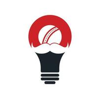 baffi cricket lampadina forma concetto vettore icona design. forte cricket vettore logo design.