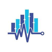 finanza pulse logo. cuore battere finanza logo design icona. statistiche pulse logo design modello. vettore