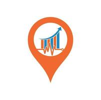 finanza pulse GPS forma concetto logo. cuore battere finanza logo design icona. statistiche pulse logo design modello. vettore