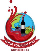 vino turismo giorno font logo design vettore