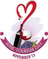 vino turismo giorno bandiera design vettore