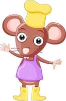 personaggio dei cartoni animati del topo chef vettore