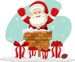 contento Santa Claus cartone animato personaggio vettore