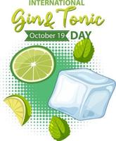 internazionale Gin e Tonico giorno logo design vettore