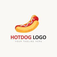 hot dog logo design illustrazione vettore