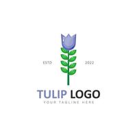 viola tulipano logo design illustrazione vettore