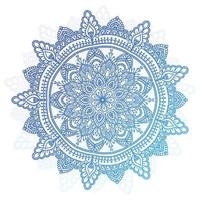 decorativo blu mandala su bianca sfondo vettore