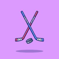 hockey sport cartone animato vettore icona illustrazione. sport hockey icona concetto isolato premio vettore. piatto cartone animato stile