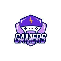 gamer logo design con telecomando da gioco icona illustrazione vettore