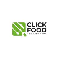 clic cibo logo concetto per ristorante, bar, e in linea cibo attività commerciale vettore