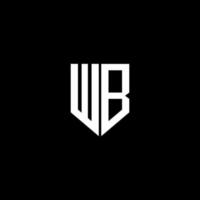 wb lettera logo design con nero sfondo nel illustratore. vettore logo, calligrafia disegni per logo, manifesto, invito, eccetera.