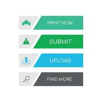 ragnatela e ui applicazione colore pulsante icona per moderno sito web vettore