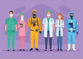 set di personaggi di operatori sanitari personale medico vettore