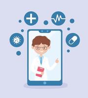 banner di assistenza medica e sanitaria online per app mobile vettore
