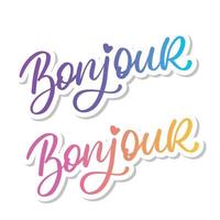 bonjour parigi frase vettore lettering calligrafia pennello lavagna
