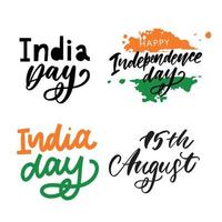sfondo colorato creativo bandiera nazionale indiana con ruota ashoka, poster elegante, banner o volantino per il 15 agosto, felice celebrazione del giorno dell'indipendenza. vettore