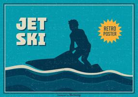 Poster retrò di Jet Ski Vector gratuito