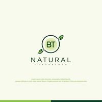 bt iniziale naturale logo vettore