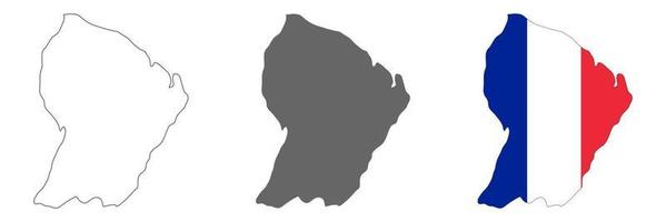 mappa della guiana francese altamente dettagliata con bordi isolati su sfondo vettore
