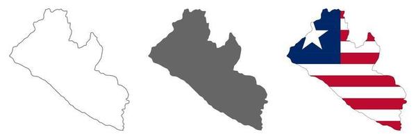 mappa della liberia altamente dettagliata con bordi isolati su sfondo vettore