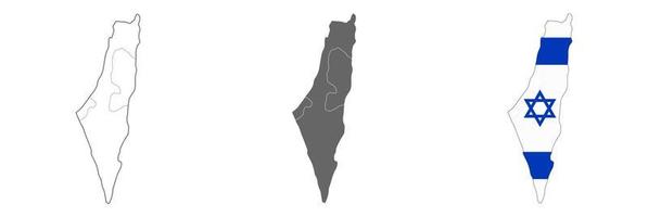 mappa israeliana altamente dettagliata con bordi isolati su sfondo vettore