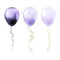 Palloncino impostato isolato su bianca sfondo impostato di viola palloncini vettore