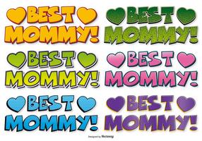 Migliori etichette di stile Comic Mommy vettore