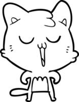 cartone animato gatto cantando vettore