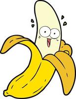 cartone animato pazzo contento Banana vettore