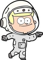 contento astronauta cartone animato vettore